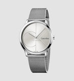 Buy Shop Calvin Klein Minimal Silver Dial Silver Mesh Bracelet Watch for Men - K3M2112Z USA Online