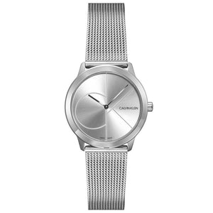 Buy Shop Calvin Klein Minimal Silver Dial Silver Mesh Bracelet Watch for Women - K3M2212Z USA Online