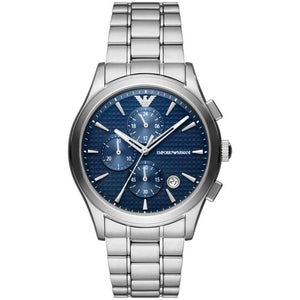 Buy Shop Emporio Armani Chronograph Blue Dial Silver Steel Strap Watch For Men - AR11528 USA Online