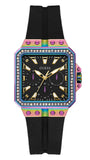 Guess Libra Black Dial Black Silicone Strap Watch For Women - GW0618L3