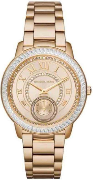 Buy Shop Michael Kors Madelyn Quartz Gold Dial Gold Steel Strap Watch For Women - MK6287 USA Online