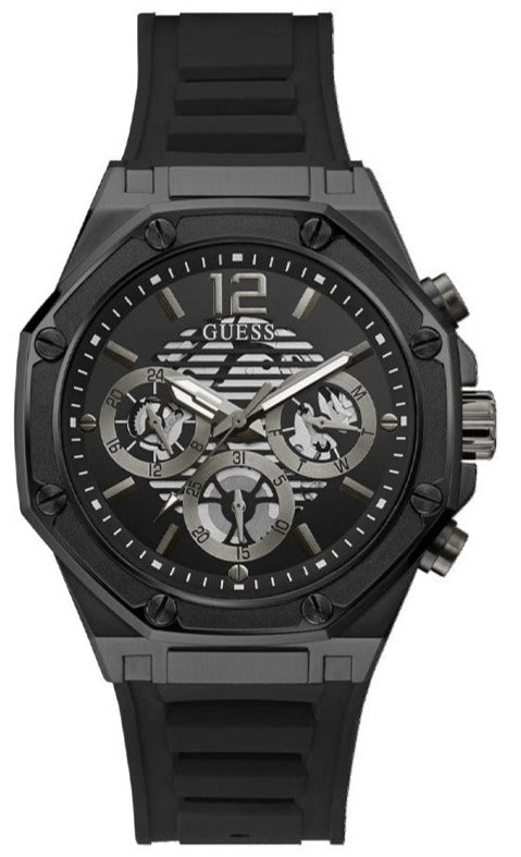 Buy Shop Guess Momentum Black Dial Black Rubber Strap Watch for Men - GW0263G4 USA Online