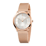 Buy Shop Calvin Klein Minimal White Dial Rose Gold Mesh Bracelet Watch for Men - K3M21626 USA Online