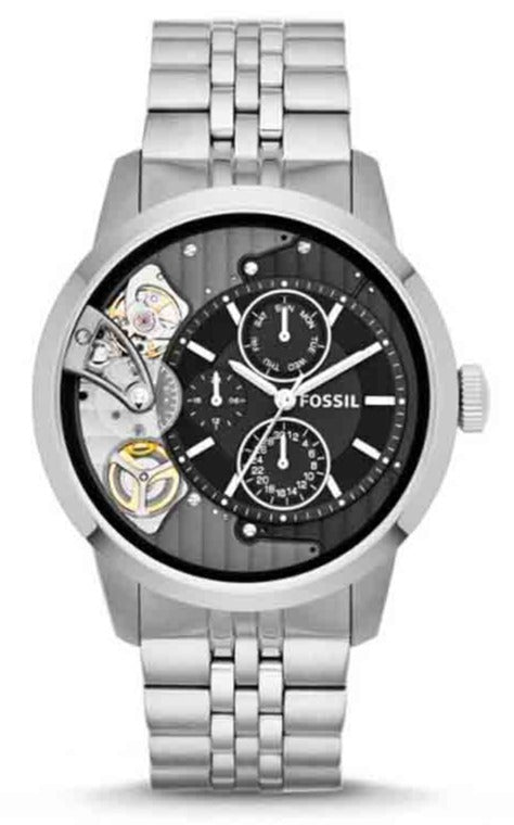Buy Shop Fossil Townsman Multifunction Black Dial Silver Steel Strap Watch for Men - ME1135 USA Online