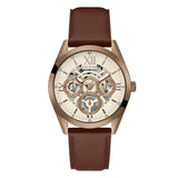 Buy Shop Guess Multi-Function Chronograph White Dial Brown Leather Strap Watch For Men - GW0389G8 USA Online