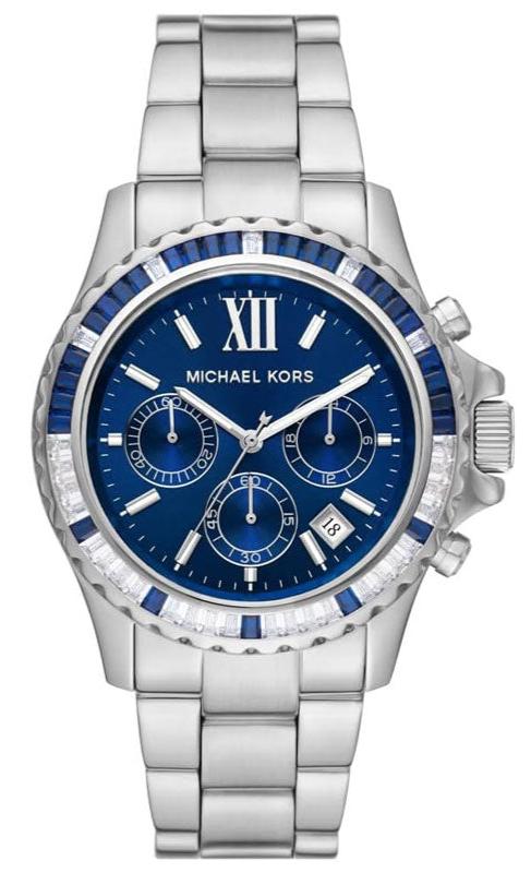 Buy Shop Michael Kors Everest Chronograph Blue Dial Silver Steel Strap Watch For Women - MK7237 USA Online