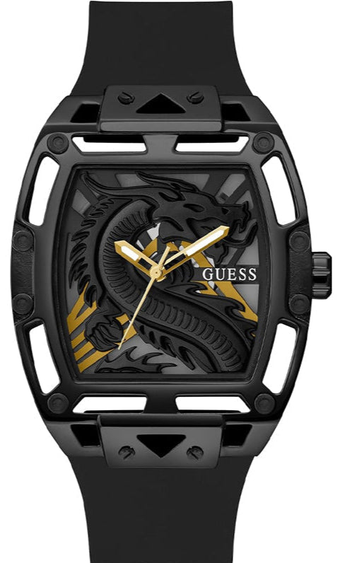 Buy Shop Guess Legend Analog Black Dial Black Rubber Strap Watch For Men - GW0648G1 USA Online