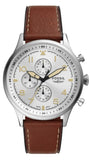 Buy Shop Fossil Retro Pilot Chronograph Silver Dial Brown Leather Strap Watch for Men - FS5809 USA Online