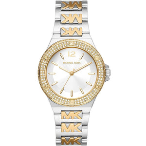 Buy Shop Michael Kors Lennox Three Hand Silver Dial Two Tone Steel Strap Watch For Women - MK7338 USA Online