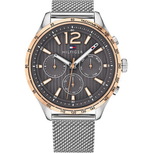 Buy Shop Tommy Hilfiger Gavin Chronograph Quartz Grey Dial Silver Mesh Bracelet Watch for Men - 1791466 USA Online