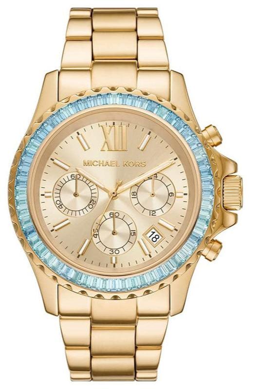 Buy Shop Michael Kors Everest Chronograph Gold Dial Gold Steel Strap Watch For Women - MK7210 USA Online