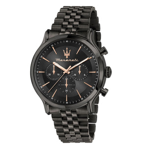 Maserati Epoca Limited Edition Chronograph Black Dial Black Steel Strap Watch For Men - R8873618019