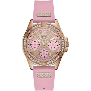 Buy Shop Guess Frontier Diamonds Rose Gold Dial Pink Rubber Strap Watch For Women - W1160L5 USA Online