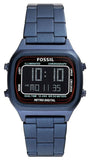 Buy Shop Fossil Retro Analog-Digital Black Dial Blue Steel Strap Watch for Men - FS5896 USA Online