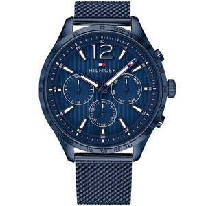 Buy Shop Tommy Hilfiger Gavin Chronograph Blue Dial Blue Mesh Bracelet Watch for Men - 1791471 USA Online