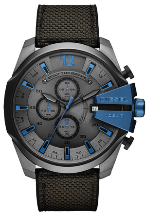 Buy Shop Diesel Mega Chief Chronograph Black Dial Black Nylon Strap Watch For Men - DZ4500 USA Online