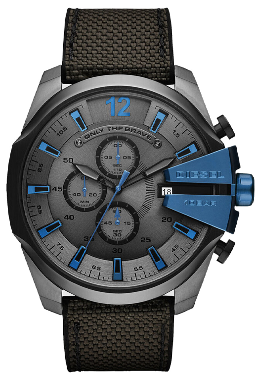 Buy Shop Diesel Mega Chief Chronograph Black Dial Black Nylon Strap Watch For Men - DZ4500 USA Online