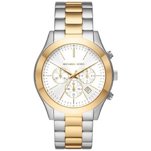 Buy Shop Michael Kors Slim Runway Chronograph White Dial Two Tone Steel Strap Watch For Women - MK8986 USA Online