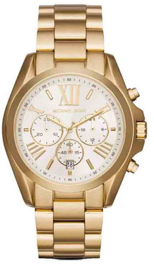 Buy Shop Michael Kors Bradshaw Chronograph White Dial Gold Steel Strap Watch For Women - MK6266 USA Online
