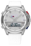 Buy Shop Tommy Hilfiger Digital Silver Dial White Silicone Strap Watch For Men - 1791764 USA Online