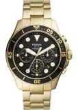 Buy Shop Fossil FB-03 Chronograph Black Dial Gold Steel Strap Watch for Men - FS5727 USA Online