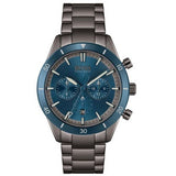 Hugo Boss Santiago Chronograph Blue Dial Grey Steel Strap Watch for Men - 1513863