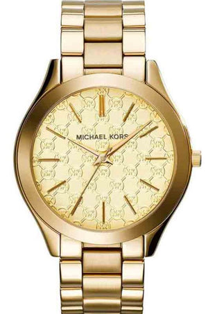 Buy Shop Michael Kors Slim Runway Gold Dial Gold Steel Strap Watch for Women - MK3335 USA Online
