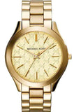 Buy Shop Michael Kors Slim Runway Gold Dial Gold Steel Strap Watch for Women - MK3335 USA Online