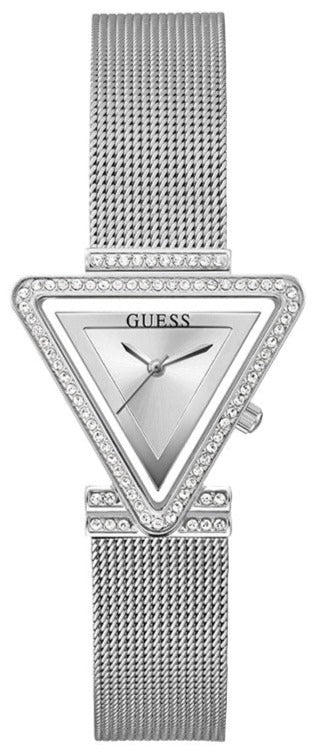 Buy Shop Guess Fame Diamonds Silver Dial Silver Mesh Bracelet Watch for Women - GW0508L1 USA Online