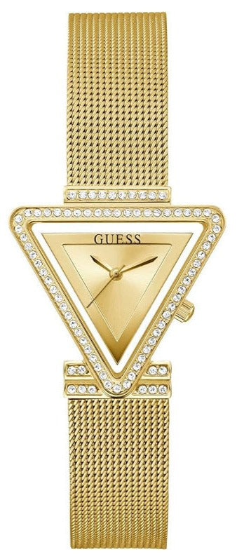 Buy Shop Guess Fame Diamonds Gold Dial Gold Mesh Bracelet Watch for Women - GW0508L2 USA Online
