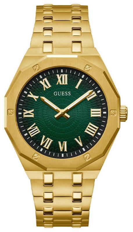 Buy Shop Guess Asset Quartz Green Dial Gold Steel Strap Watch For Men - GW0575G2 USA Online
