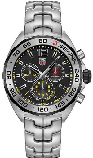 Tag Heuer Formula 1 Senna Limited Edition Chronograph Black Dial Silver Steel Strap Watch for Men - CAZ1013.BA0883