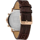 Tommy Hilfiger Daniel Black Dial Brown Leather Strap Watch for Men - 1710379