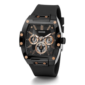 Buy Shop Guess Phoenix Multifunction Black Dial Black Silicone Strap Watch For Men - GW0203G8 USA Online