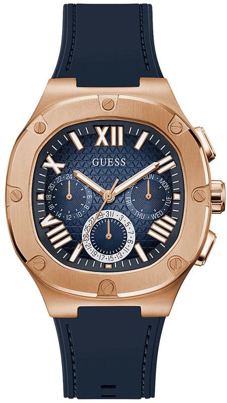 Buy Shop Guess Headline Multifunction Quartz Blue Dial Blue Silicone Strap Watch For Men - GW0571G2 USA Online