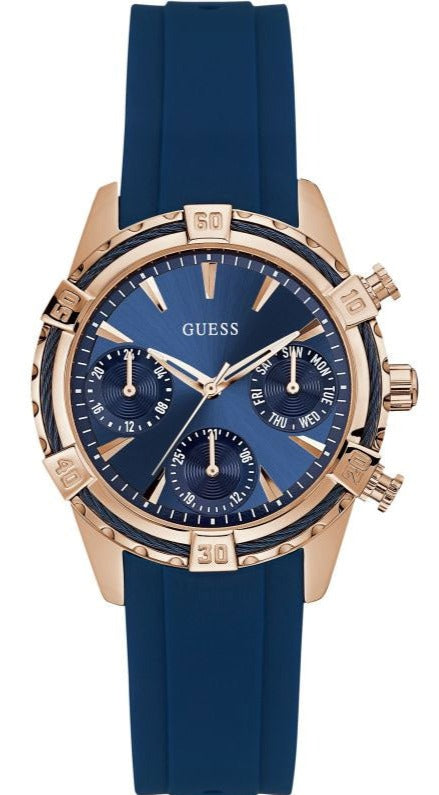 Buy Shop Guess Analog Quartz Blue Dial Blue Rubber Strap Watch For Women - W0562L3 USA Online