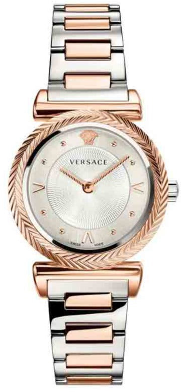 Buy Shop Versace V-Motif Silver Dial Two Tone Steel Strap Watch for Women - VERE00718 USA Online