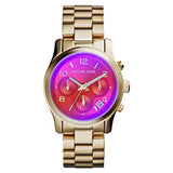 Buy Shop Michael Kors Runway Iridescent Pink Dial Gold Steel Strap Watch for Women - MK5939 USA Online