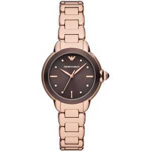 Buy Shop Emporio Armani Mia Quartz Brown Dial Rose Gold Steel Strap Watch For Women - AR11570 USA Online