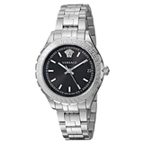Buy Shop Versace Hellenyium Black Dial Silver Steel Strap Watch for Women - V12020015 USA Online