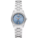 Buy Shop Emporio Armani Federica Three-Hand Date Blue Dial Silver Steel Strap Watch For Women - AR11593 USA Online