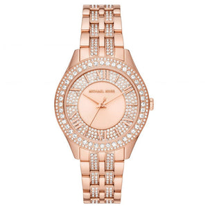 Buy Shop Michael Kors Harlowe Rose Gold Dial Rose Gold Steel Strap Watch For Women - MK4710 USA Online