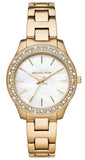 Buy Shop Michael Kors Liliane Mother of Pearl White Dial Gold Steel Strap Watch For Women - MK4555 USA Online