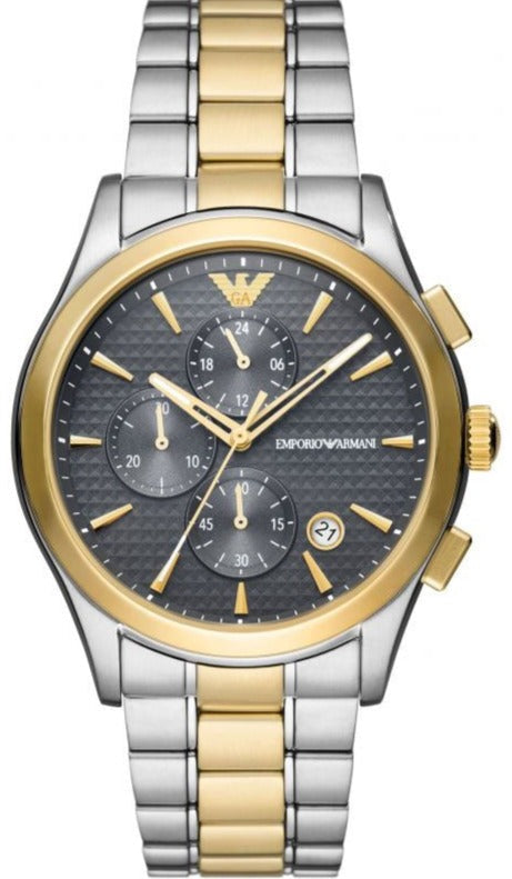 Buy Shop Emporio Armani Paolo Chronograph Grey Dial Two Tone Steel Strap Watch For Men - AR11527 USA Online