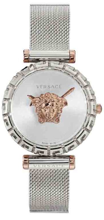 Buy Shop Versace Palazzo Empire Silver Dial Silver Mesh Bracelet Watch for Women - VEDV00419 USA Online