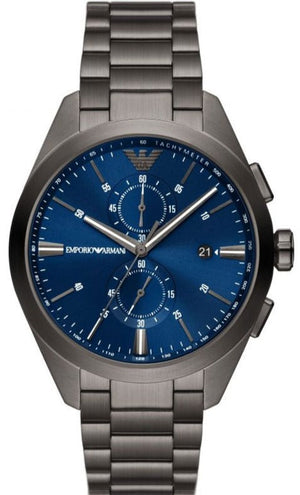 Buy Shop Emporio Armani Chronograph Quartz Blue Dial Grey Steel Strap Watch For Men - AR11481 USA Online