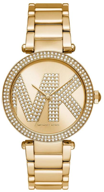 Buy Shop Michael Kors Parker Pave Gold Dial Gold Steel Strap Watch for Women - MK6659 USA Online