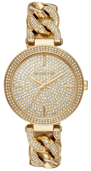 Buy Shop Michael Kors Catelyn Crystals Gold Dial Gold Steel Strap Watch For Women - MK4674 USA Online