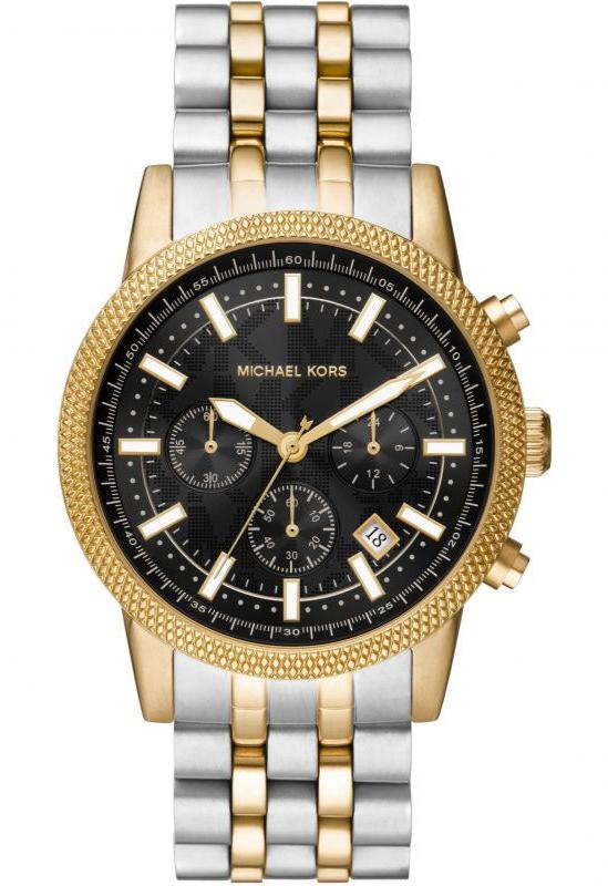 Buy Shop Michael Kors Hutton Chronograph Black Dial Two Tone Steel Strap Watch For Men - MK8954 USA Online