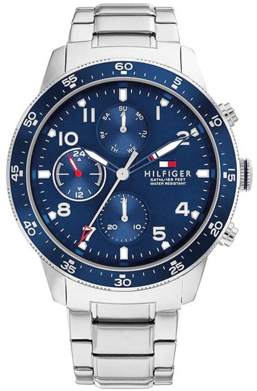 Buy Shop Tommy Hilfiger Jimmy Chronograph Quartz Blue Dial Silver Steel Strap Watch For Men - 1791949 USA Online
